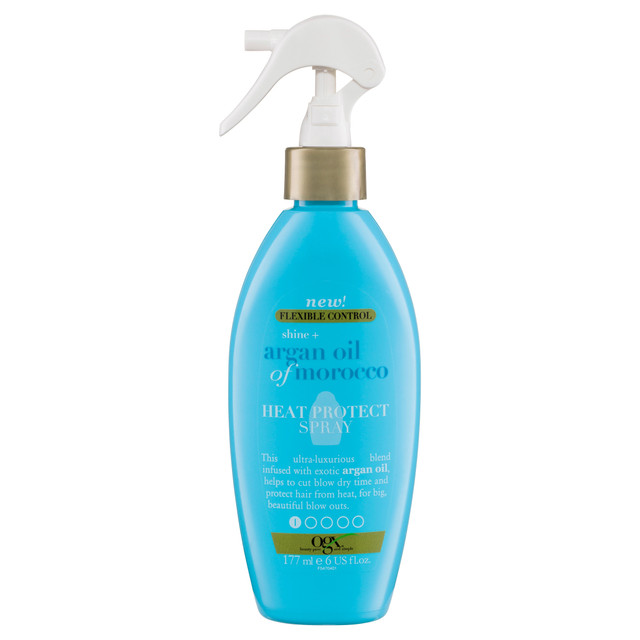 Ogx Flexible Control Shine + Hydrate Argan Oil of Morocco Heat Protect Spray For Damaged & Heat Styled Hair 177mL