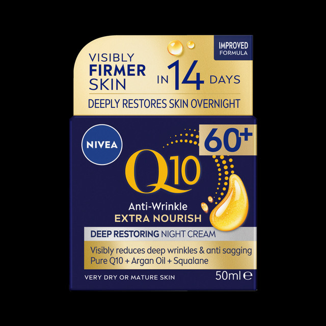 NIVEA Q10 Anti-Wrinkle Extra Nourish Deep Restoring Night Cream 50ml NIVEA Q10 Anti-Wrinkle Extra Nourish Deep Restoring Night Cream 50ml