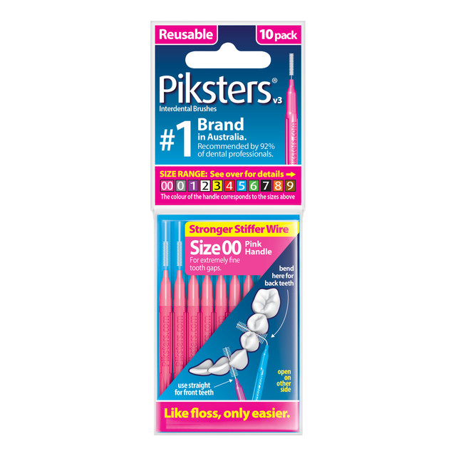 Piksters Interdental Brushes Pink Size 00 10pk Piksters Interdental Brushes Pink Size 00 10pk