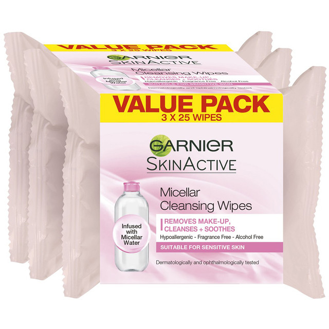Garnier Skin Active Micellar Cleansing Wipes 3 x 25 Triple Pack