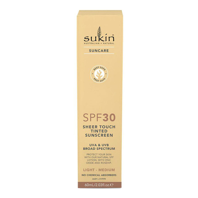 Sukin Sheer Touch Tinted Sunscreen SPF30 Light/Medium 60ml