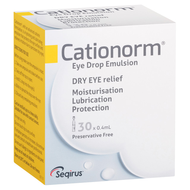 Cationorm Eye Drop Emulsion Dry Eye Single Ampoules 30 x 0.4mL