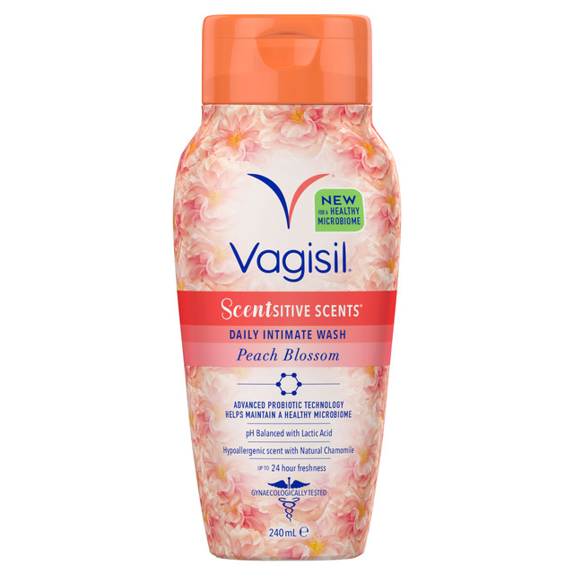 Vagisil Intimate Wash Scentsitve Scents Peach Blossom 240mL Vagisil Intimate Wash Scentsitve Scents Peach Blossom 240mL