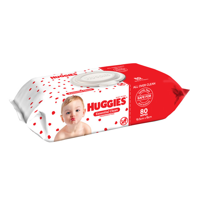 Huggies Essential Clean Baby Wipes 80 Pack