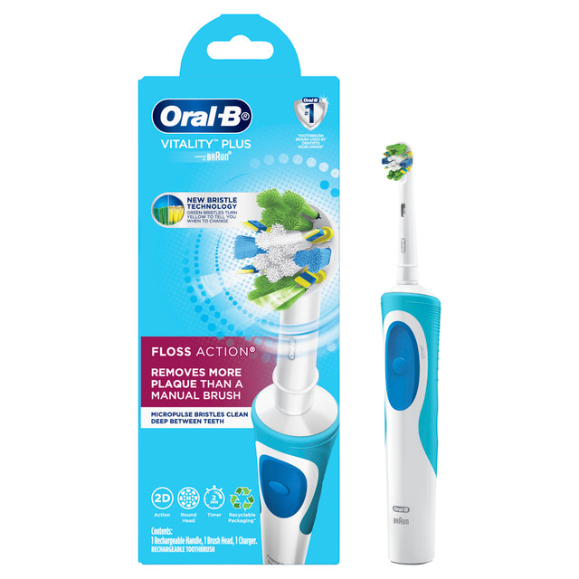 Oral-B Vitality Floss Action White Electric Toothbrush with charger