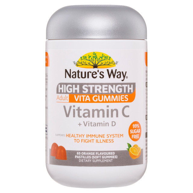 Nature's Way High Strength Adult Vita Gummies Vitamin C + Vitamin D 65's