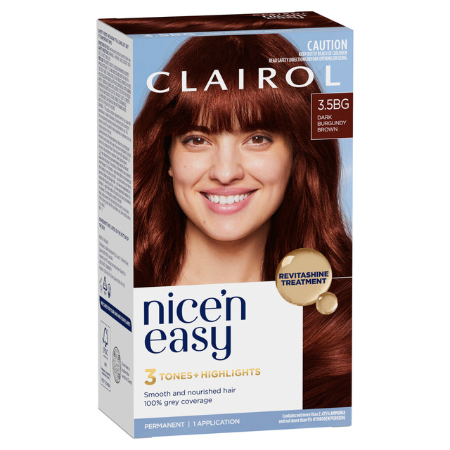 Clairol Nice'N Easy 3.5BG Natural Dark Burgundy Permanent Hair Colour
