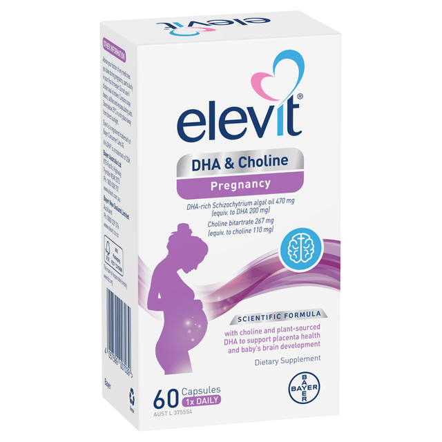 Elevit DHA & Choline Pregnancy capsules 60 pack (60 days)