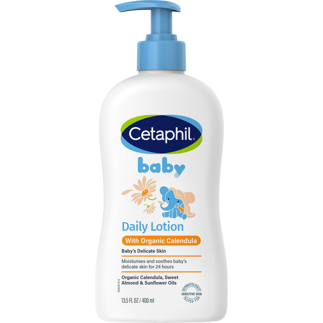 Cetaphil Baby Daily Moisturising Lotion with Organic Calendula, For Face & Body, 400mL