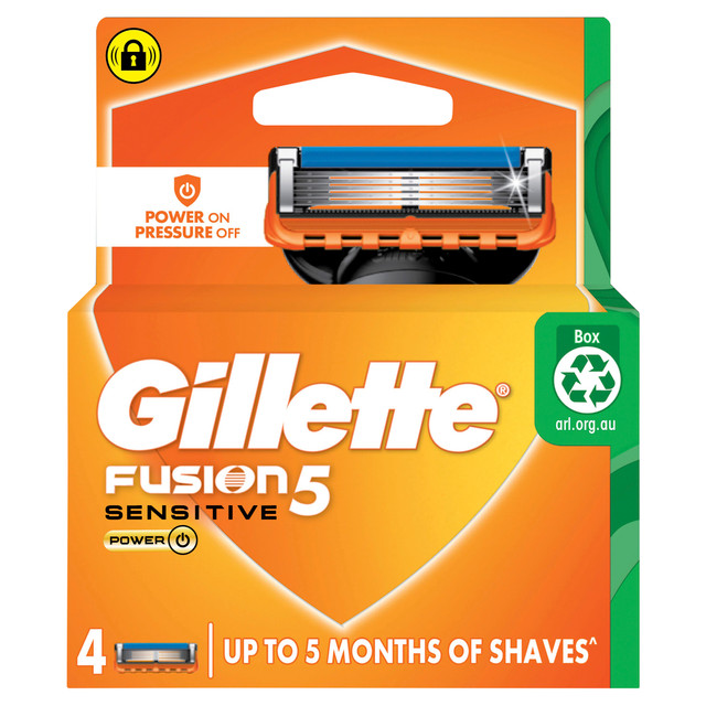 Gillette Fusion Power Razor Blades 4 Cartridges Refills, Shave Care 4 Pack Gillette Fusion Power Razor Blades 4 Cartridges Refills, Shave Care 4 Pack