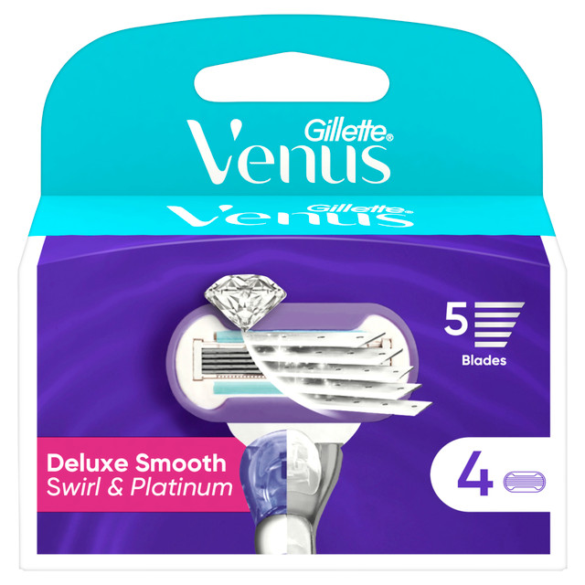 Gillette Venus Deluxe Smooth Swirl & Platinum Refill Blades 4 count Gillette Venus Deluxe Smooth Swirl & Platinum Refill Blades 4 count