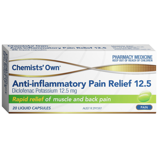 Chemists' Own Anti-inflammatory Pain Relief 12.5mg Liquid Caps 20 