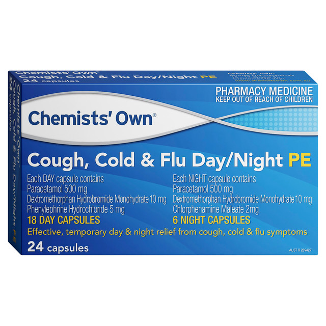 Chemists' Own Cough, Cold & Flu Day/Night PE Caps 24 Chemists' Own Cough, Cold & Flu Day/Night PE Caps 24