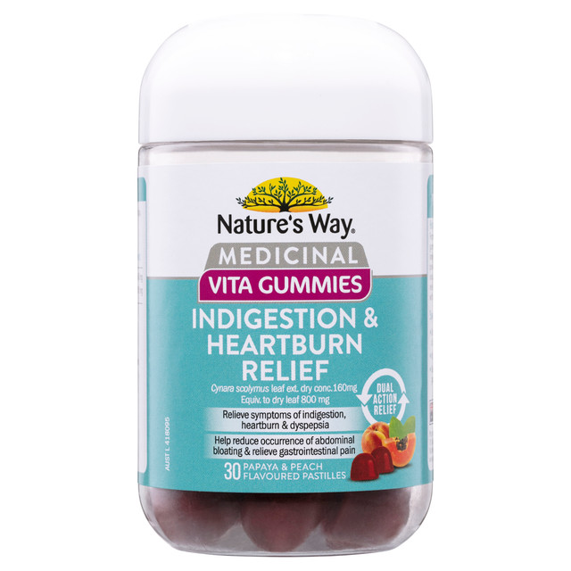 Nature's Way Medicinal Vita Gummies Indigestion & Heartburn Relief Papaya & Peach30 Pack