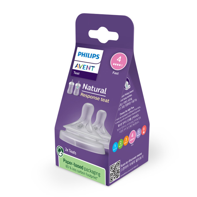 Philips Avent Natural Response Teats, Flow 4, 2-pack, SCY964/02