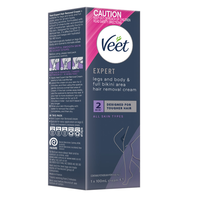 Veet Expert Legs and Body & Full Bikini Hair Removal Cream 100mL Veet Expert Legs and Body & Full Bikini Hair Removal Cream 100mL