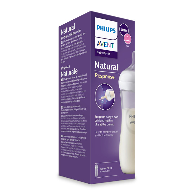 Philips Avent Natural Response Baby Bottle, 330ml, 1-pack, SCY906/01