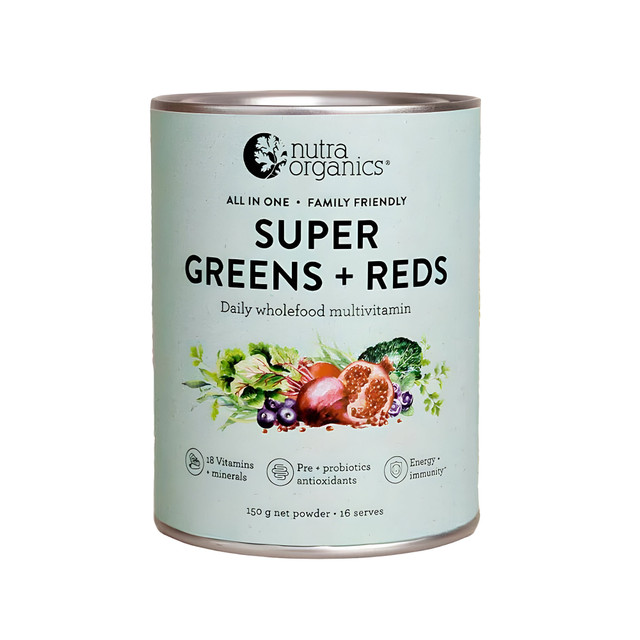 Nutra Organics Super Greens + Reds Powder 300g Nutra Organics Super Greens + Reds Powder 300g