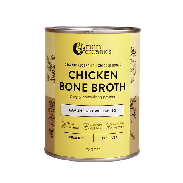 Nutra Organics Chicken Bone Broth Turmeric Powder 125g Nutra Organics Chicken Bone Broth Turmeric Powder 125g