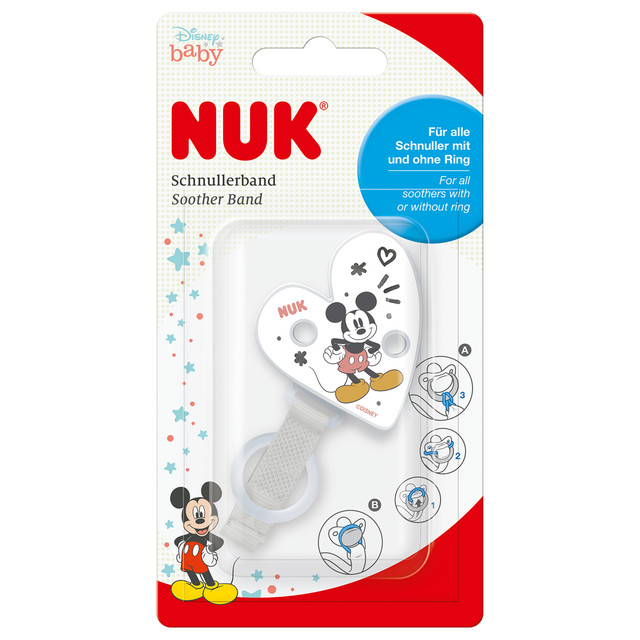 NUK Dummy Clip and Chain For all Soothers - Disney Mickey Mouse