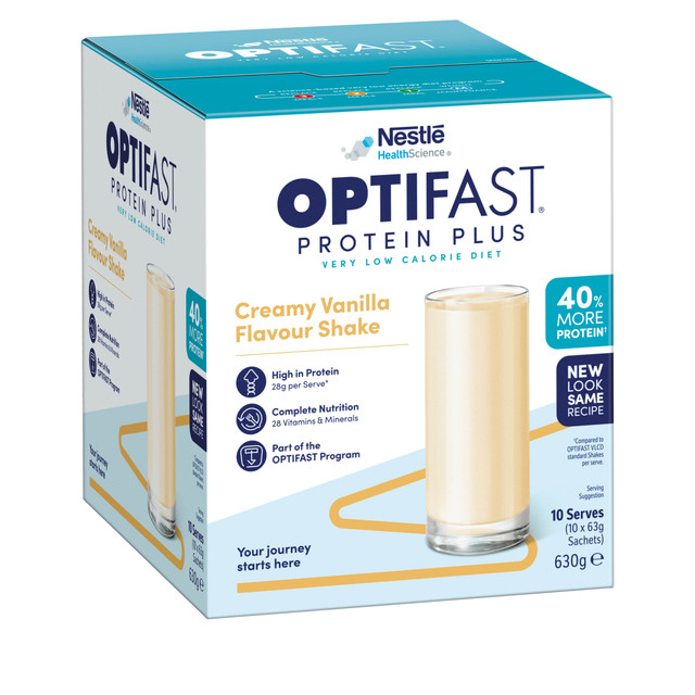 OPTIFAST VLCD Protein Plus Creamy Vanilla Flavour Shake 10 Pack 630g OPTIFAST VLCD Protein Plus Creamy Vanilla Flavour Shake 10 Pack 630g