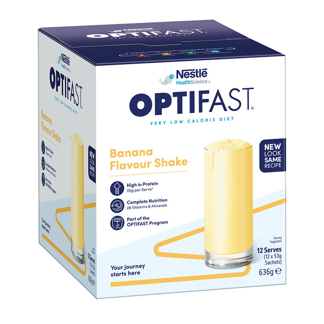 OPTIFAST VLCD Shake Banana Flavour 12 Pack 636g OPTIFAST VLCD Shake Banana Flavour 12 Pack 636g