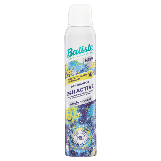 Batiste 24H Active Dry Shampoo | Sports Spray | Long Lasting Refresh | Sweat Activated | 200ml Batiste 24H Active Dry Shampoo | Sports Spray | Long Lasting Refresh | Sweat Activated | 200ml