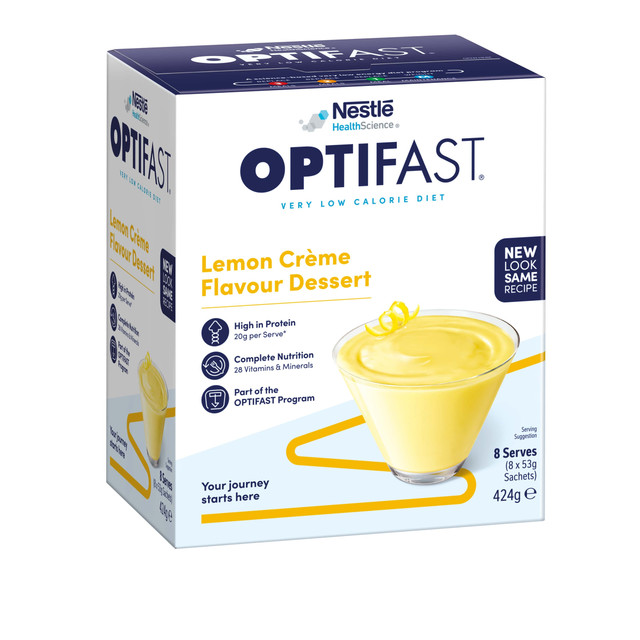 OPTIFAST VLCD Dessert Lemon Crème Flavour 8 Pack 424g OPTIFAST VLCD Dessert Lemon Crème Flavour 8 Pack 424g