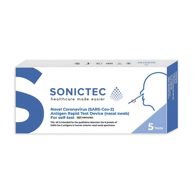 Sonictec Covid-19 Rapid Antigen Test Kit 5 Pack