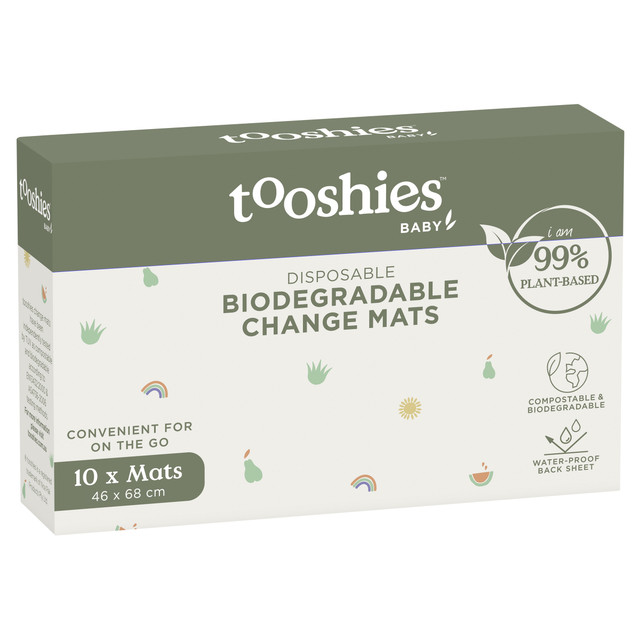 tooshies Eco Baby Disposable Biodegradable Change Mats 10pk tooshies Eco Baby Disposable Biodegradable Change Mats 10pk