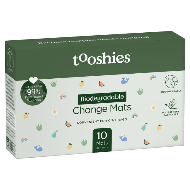 tooshies Eco Baby Disposable Biodegradable Change Mats 10pk