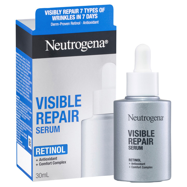 Neutrogena Visible Repair Retinol Face Serum 30ml – Anti-Wrinkle Skincare  with Pure Retinol & Antioxidant Complex