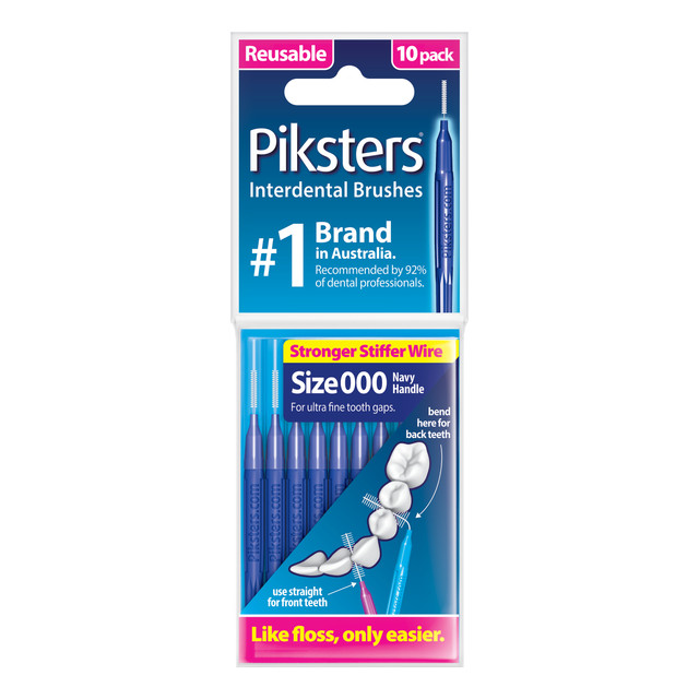 Piksters Interdental Brushes Navy Size 000 10pk