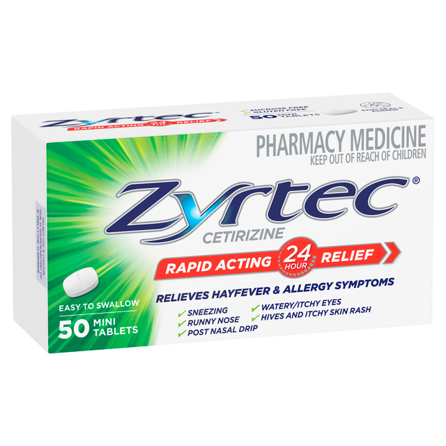 Zyrtec Rapid Acting Hayfever & Allergy Relief Antihistamine Mini Tablets 50 Pack Zyrtec Rapid Acting Hayfever & Allergy Relief Antihistamine Mini Tablets 50 Pack