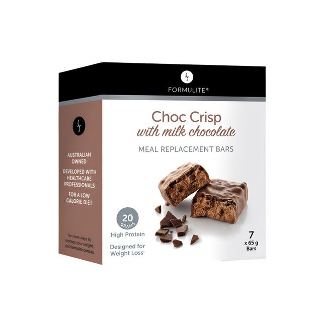Formulite High Protein Meal Bar Choc Crisp Flavour 65g x 7 Pack Formulite High Protein Meal Bar Choc Crisp Flavour 65g x 7 Pack