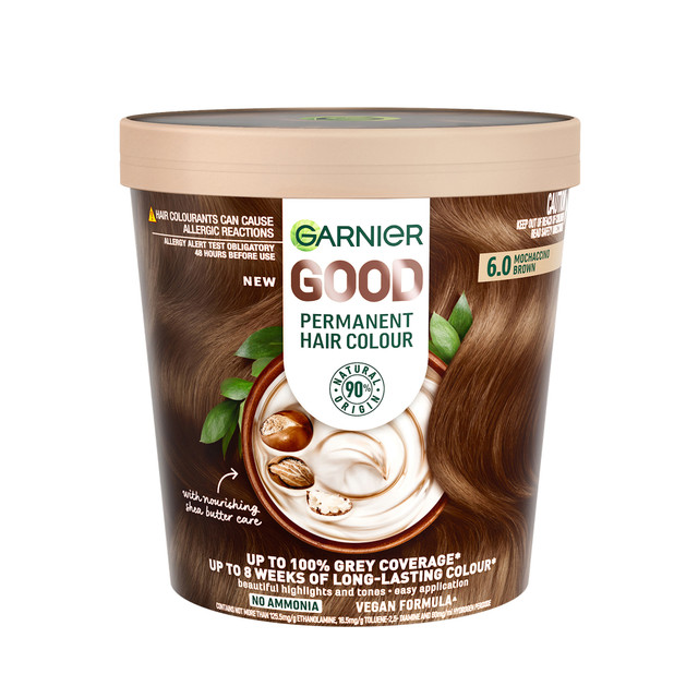 Garnier GOOD Permanent Hair Colour 5.0 Coffee Roast Brown Ammonia-Free Natural Formula