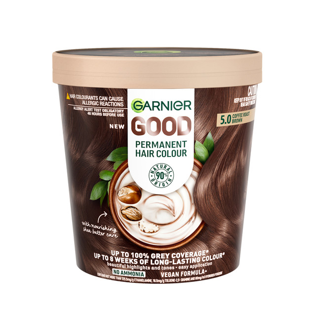 Garnier GOOD Permanent Hair Colour 6.0 Mochaccino Brown Ammonia-Free Natural Formula