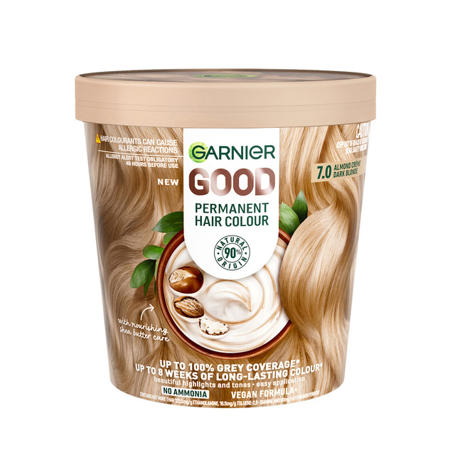 Garnier GOOD Permanent Hair Colour 7.0 Almond Crème Dark Blonde Ammonia-Free Natural Formula