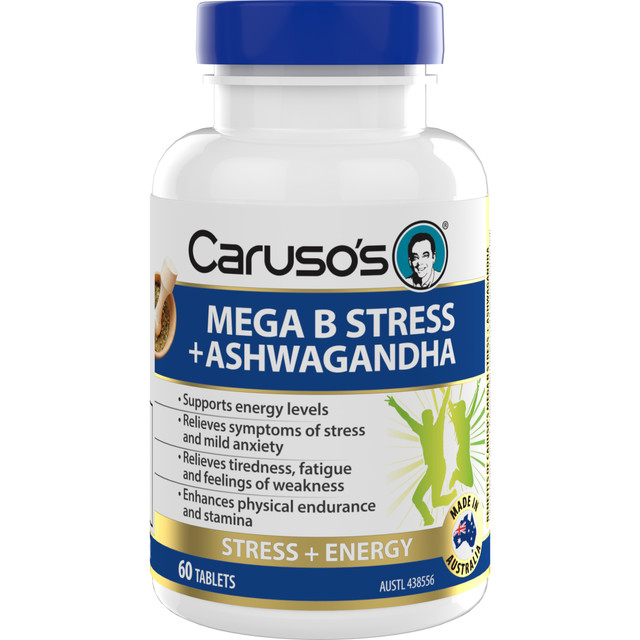 Caruso's Mega B Stress + Ashwagandha 60 Tablets Caruso's Mega B Stress + Ashwagandha 60 Tablets
