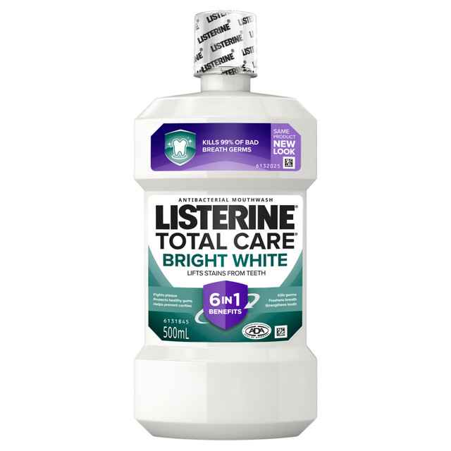 Listerine Total Care Bright White Mouthwash 500mL