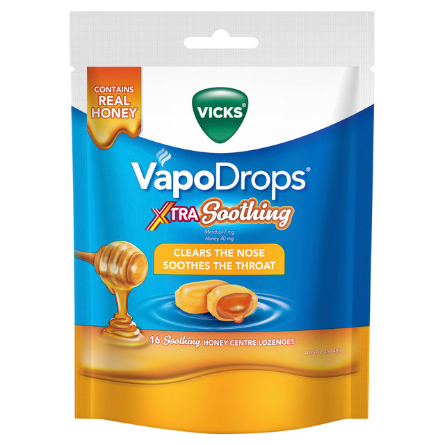Vicks® VapoDrops® Xtra Soothing 16 Honey Centre Lozenges