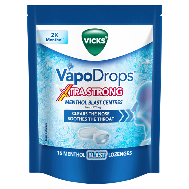 Vicks VapoDrops Xtra Strong - 16 Menthol Blast Lozenges