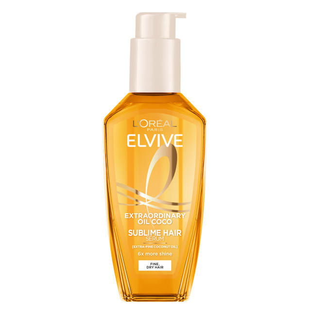 L'Oréal Paris Elvive Extraordinary Oil Coconut Sublime Hair Serum Treatment 100ml (For Fine, Dry Hair)