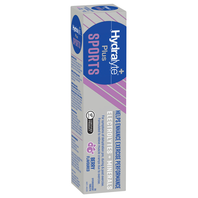 Hydralyte Plus Sports Berry Flavoured 20 Effervescent Tablets Hydralyte Plus Sports Berry Flavoured 20 Effervescent Tablets