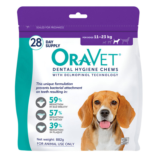 OraVet® Daily Dental Hygiene Chews 11-23kg 28 Pack OraVet® Daily Dental Hygiene Chews 11-23kg 28 Pack