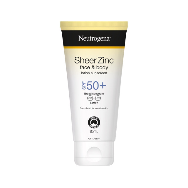 Neutrogena Sheer Zinc Face & Body Lotion Sunscreen SPF50 85ml
