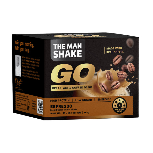 The Man Shake Go Espresso 56g - 10 packs The Man Shake Go Espresso 56g - 10 packs