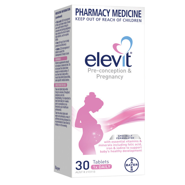 Elevit Pre-conception and Pregnancy Multivitamin Tablets 30 pack (30 days) Elevit Pre-conception and Pregnancy Multivitamin Tablets 30 pack (30 days)