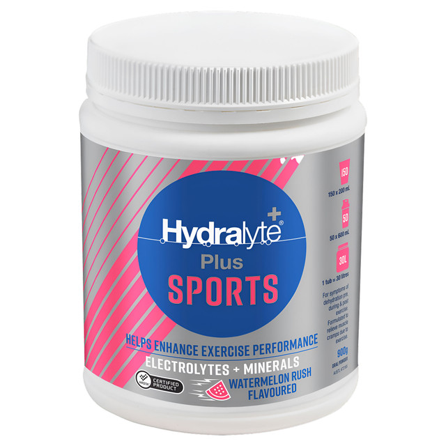 Hydralyte Plus Sports Watermelon Flavoured Powder 900g Hydralyte Plus Sports Watermelon Flavoured Powder 900g