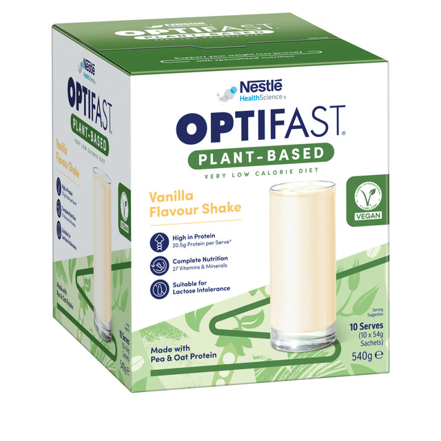 NESTLE HEALTH SCIENCE OPTIFAST VLCD MILKSHAKE HEALTHCARE NUTRITION PLANT BASED VANILLA 10X54G